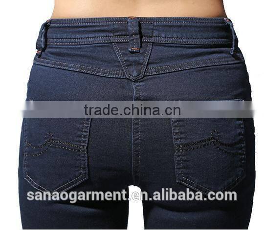 2015 wholesale Euramerican mid-waisted women's straight jeans