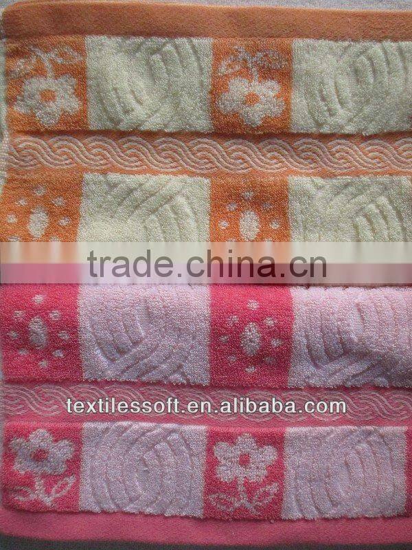Pure cotton Jacquard yarn dyed spiral coil towel face towel