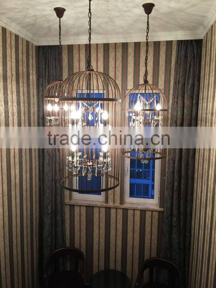 Rust vintage crystal iron chandeliers for restaurant