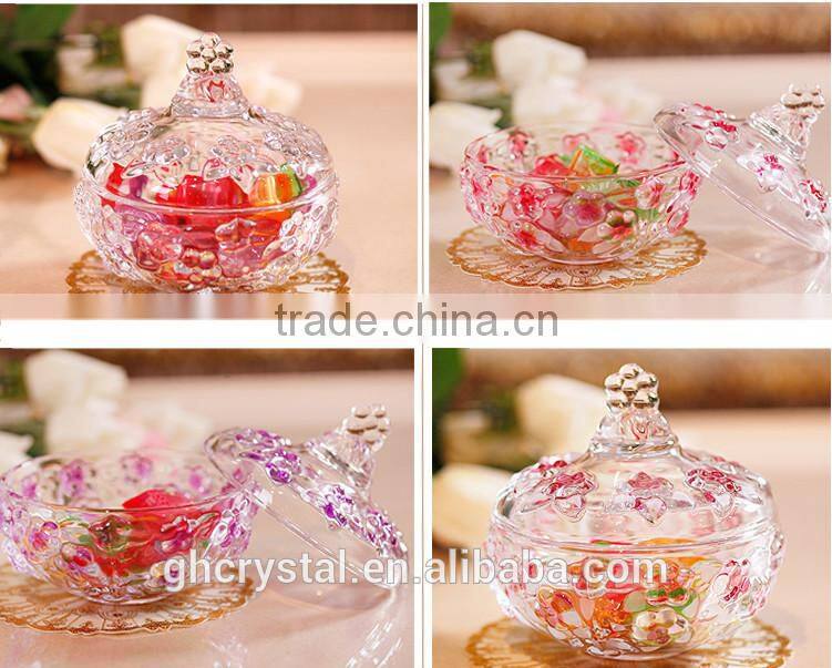 Home decorative crystal glass candy pot
