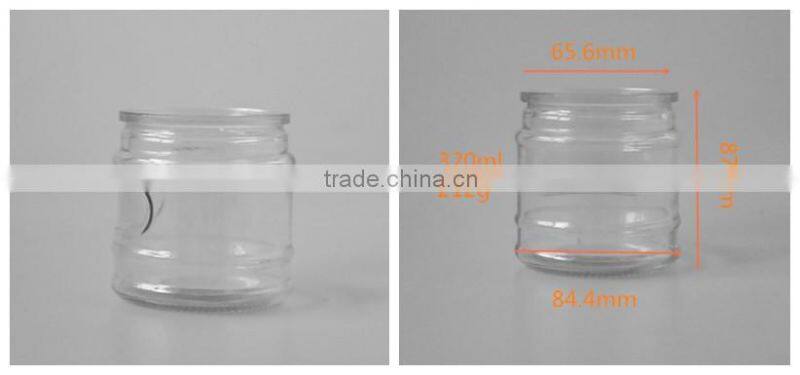 320ml cheap glass tea storage jar with cork lid