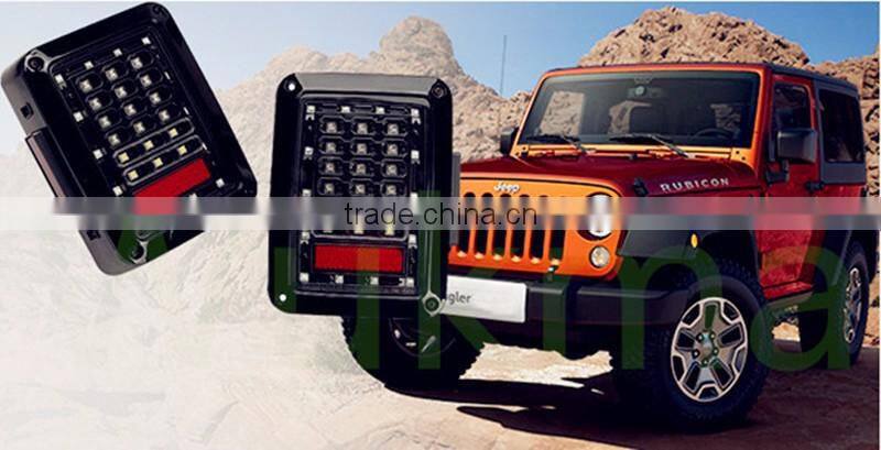 Jee-p LED Tail Lights for 2007-2015 Jee-p Wrangler Tail Light Brake Reverse Light Rear Back Up Turn Singal Lamp DRL