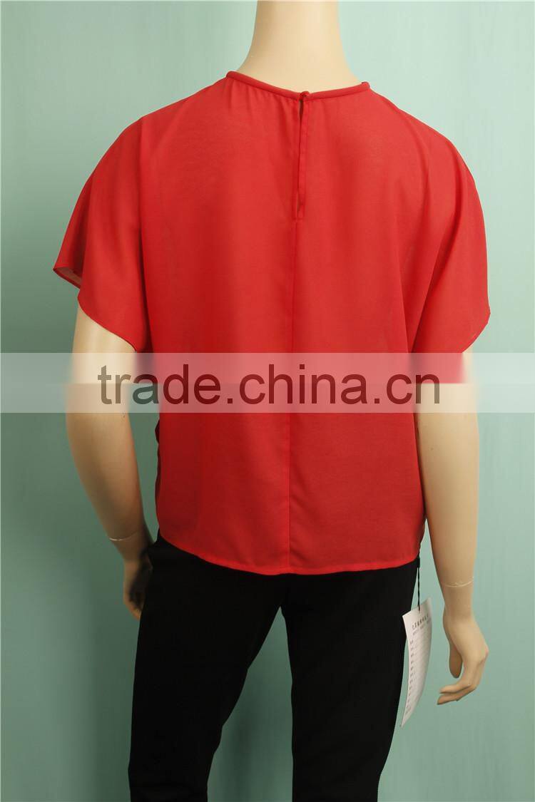 2016 S/S short sleeve summer red women clothes