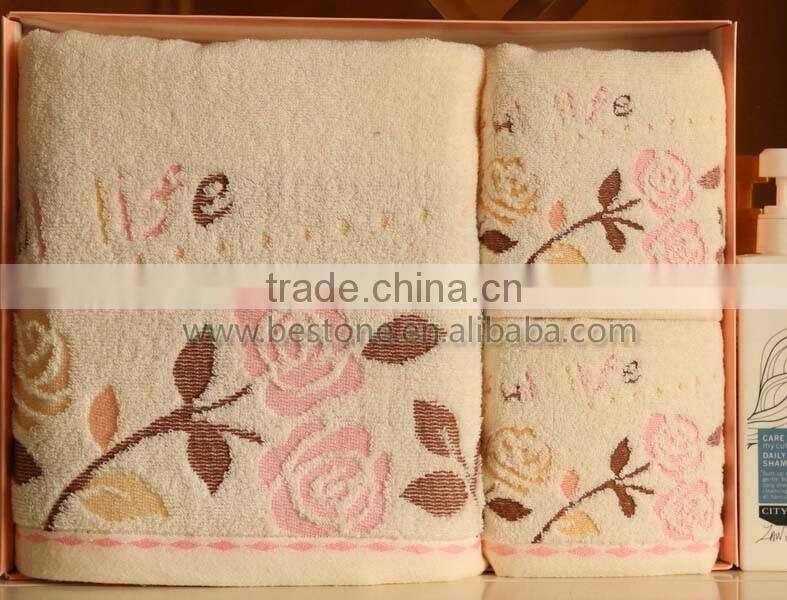 Quality Wedding Gift Rose Towel Set