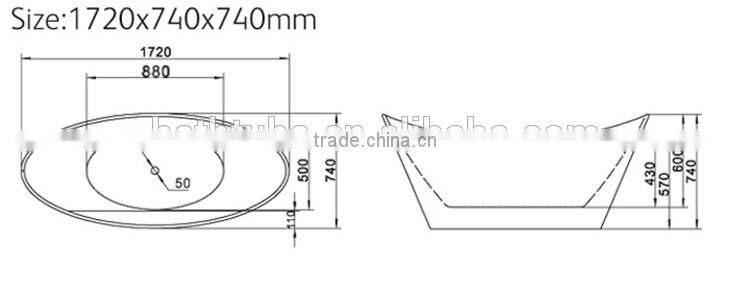 cUPCpolishing bathtub,small freestanding square bathtub,single person spa bathtub