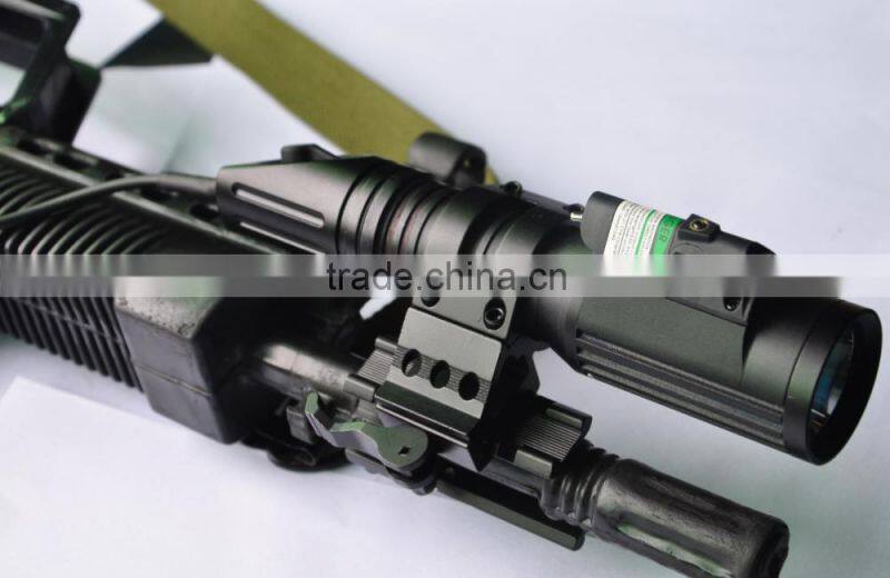 Tactical green Laser Sight and 1000 lumen led Cree Flash Light Combo for long gun