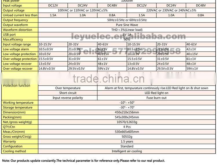 18 months warranty 5000w solar series 12v 24v 48v pure sine wave power inverter