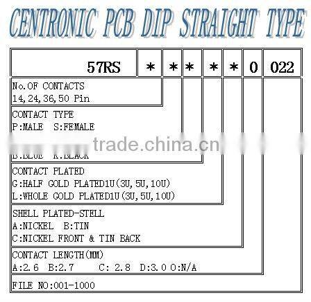 DDK PCB DIP Type Male Plug Centronic Connector 36 Pin