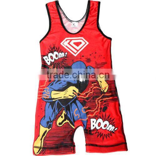 High quality lycra wrestling singlet suit uniform custom design Athletic Apparel for Men