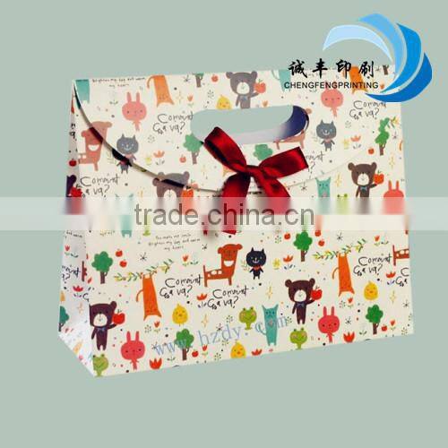 beautiful colorful cardboard paper bag for gift packing cute paper bag