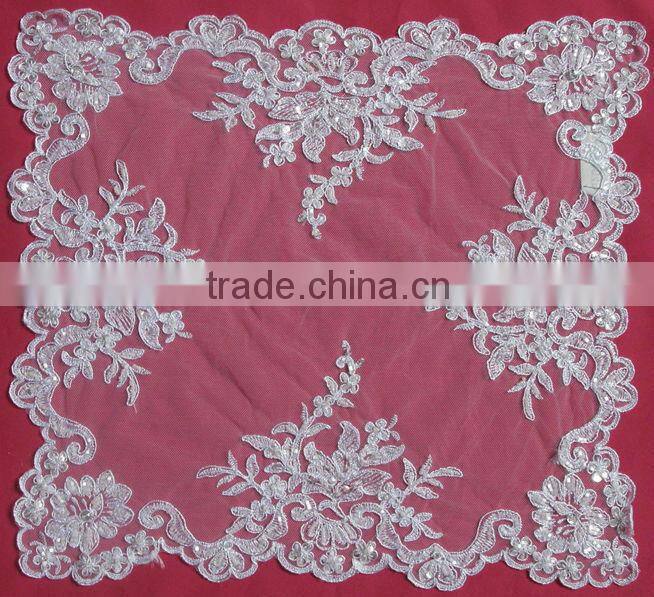 Bridal Square Beaded Corded White Tablecloth Manufacture