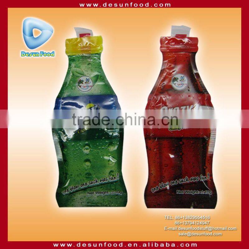 Crazy ballon lemon and cola candy powder with stick