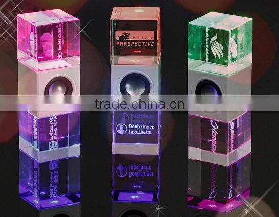 Led lighting portable speaker Crystal speaker with high quality