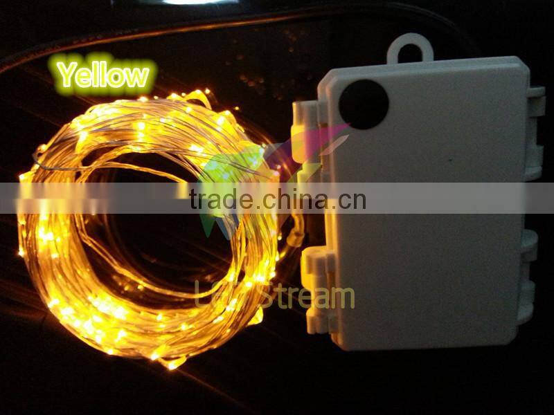 Waterproof Timer 10M 100 leds Silver copper wire string lights outdoor Christmas lighting