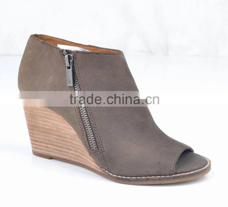 2014 new style wedge heel peep toe High Heel Ankle Boots