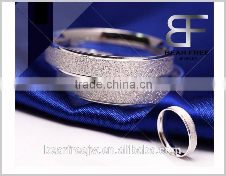 Wholesale Frosted Surface couples rings jewelry silver wedding ring design