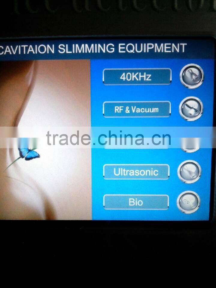 2014 new products 5 in 1 rf auto roller vacuum liposuction ultrasonic rf vacuum cavitation machine