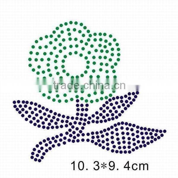 hot fix rhinestone transfer of flower design for clothing decoration