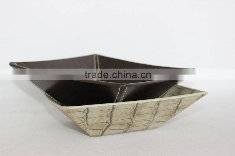 Professional Faux Leather Storage Tray/Square Cardboard Storage Tray