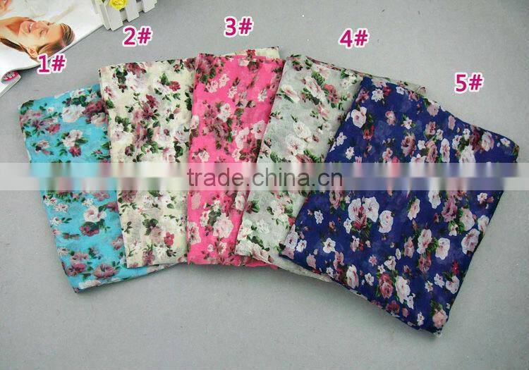Flower Pattern Viscose Pashmina shawl scarf Voile Scarves 180*90 Pashmina Muslim Hijab