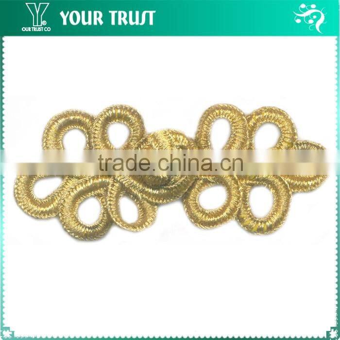 Height 2.5 Centermeter All Black Sew On 100% Nylon Chinese Knot Frog Buttons