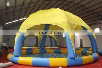 Rigid giant PVC inflatable pool dome, inflatable swim pool with sunshade for kids and adult