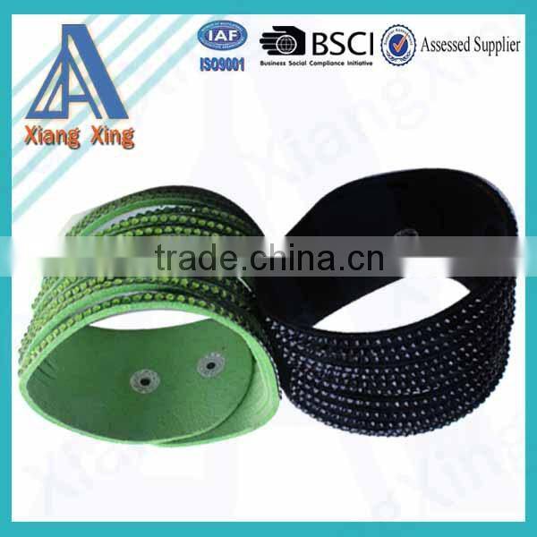 Single wrap rhinestone custom braided leather bracelets