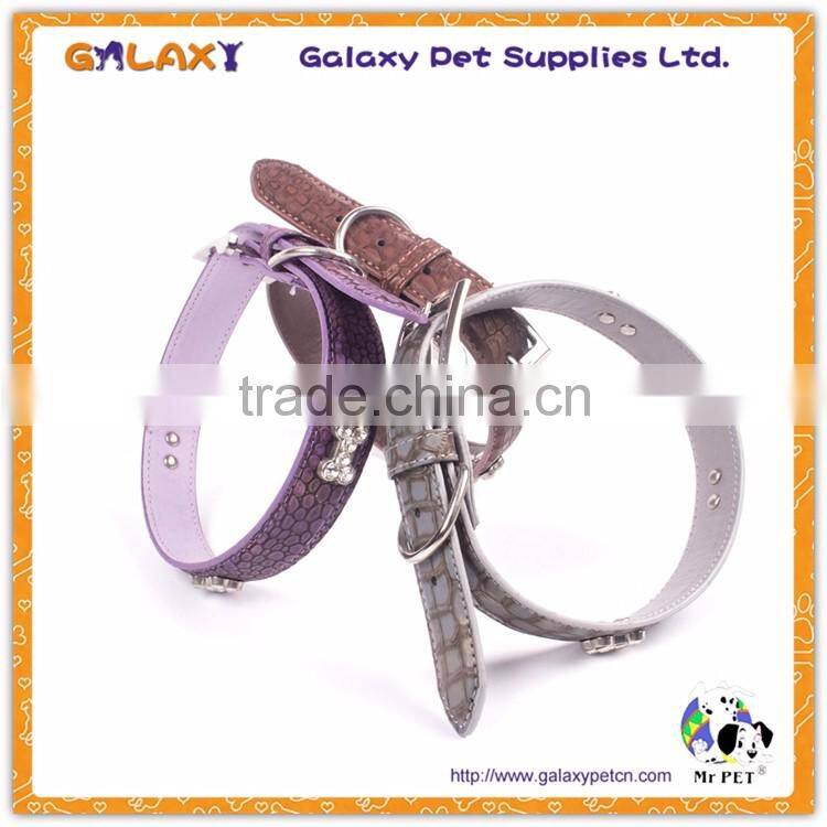 Wholesale bling pet dog training collar, PU leather Training Dog Collar