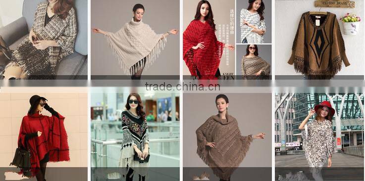 2015 New loose fat MM hollow out cloak tassel batwing coat knitting sweater shawl irregular smock