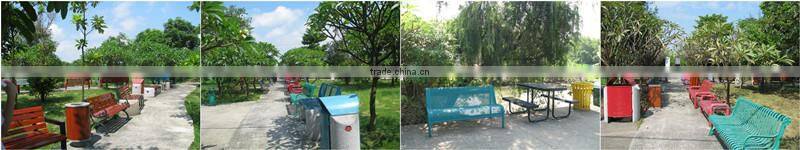 Powder coated classic metal outdoor garbage bin,outside garbage bin/dustbin with cover