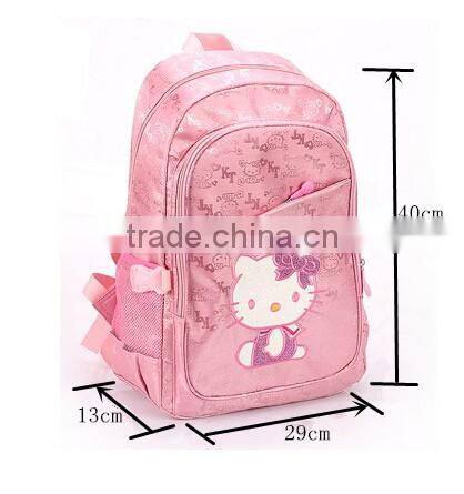 2016 cute hello kitty school backpack, trendy kids girls backpack