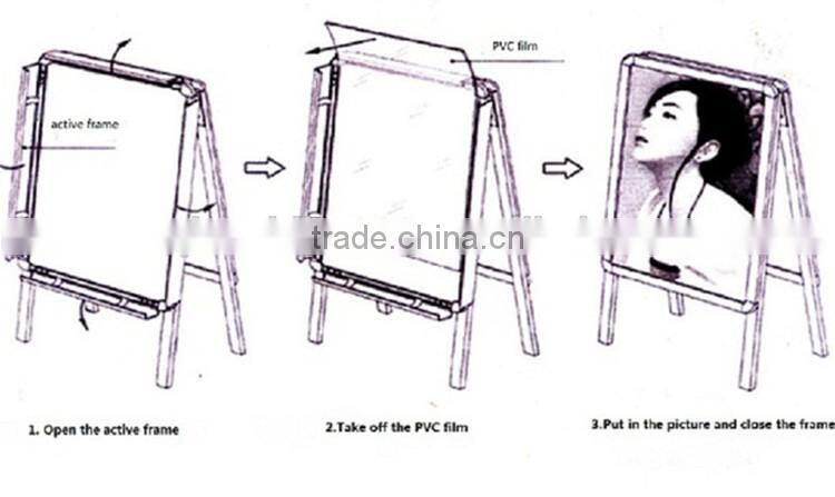 Fashion Design Picture Frame Stand Aluminum Frame Floor Display Stand