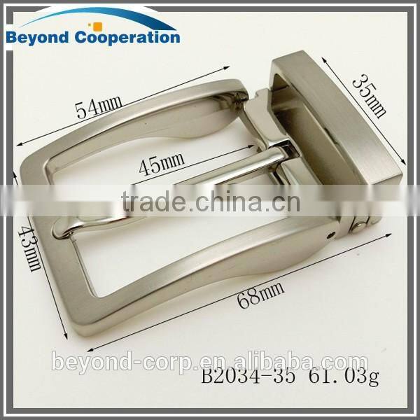 Formal type clip pin buckle brush nickel plated with zamack casting pin and loop teeth clip buckle