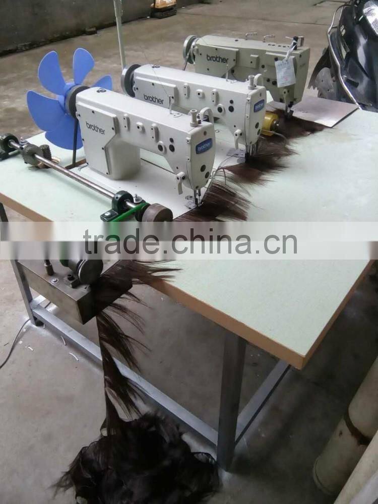 triple head hair weft sewing machine for making hair weft