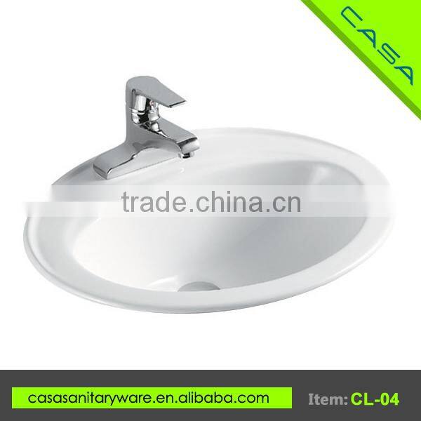 Luxury sanitary ware ceramic white small size solid surface stone counter top basin