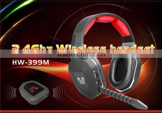 Fashionable Gaming headset 2.4Ghz wireless headset headset for PC/MAC/WII/Game Console