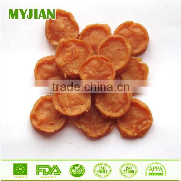 Chicken Jerky Circular Chip Dog Treats Dry Pets and Dogs Food Manufacturer OEM Private Label