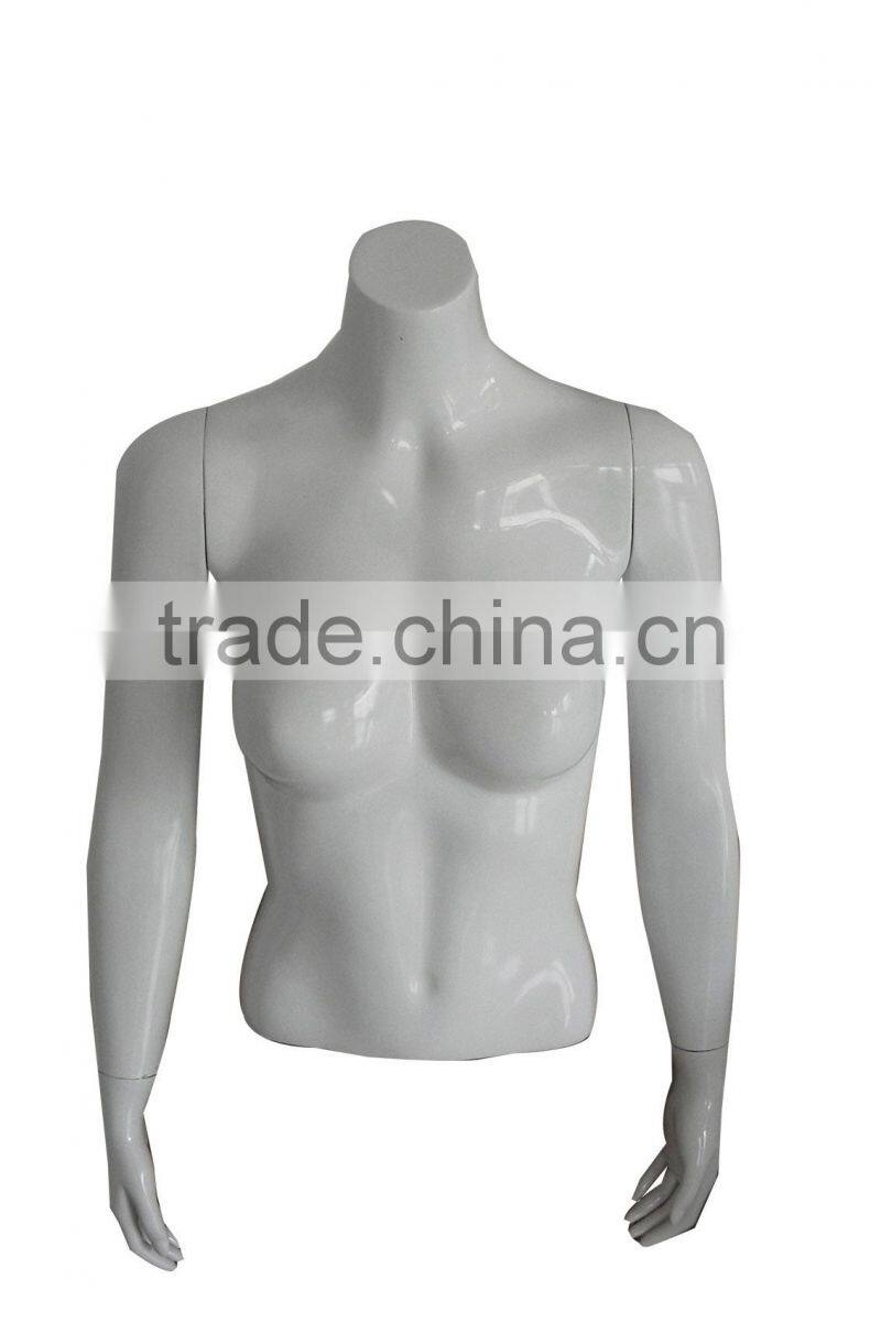 Half-body white display mannequins with hand