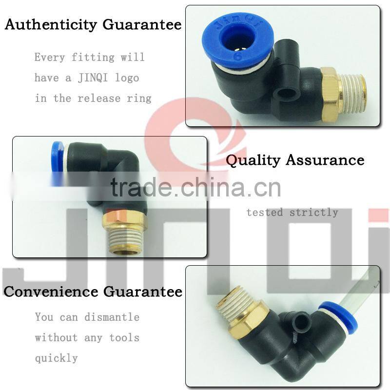made in china pneumatic brass elbow male bsp thread quick release plastic fitting