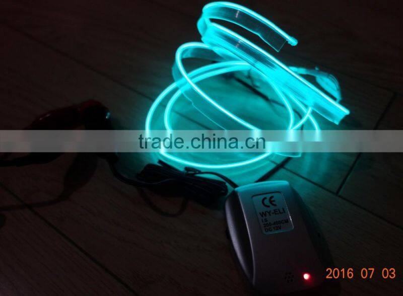 DC12V Sound-control Car seat lighting decoration"Polar light 2"2.2mm Green Single welt EL WIRE