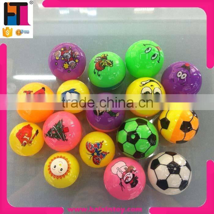 6.5cm custom printed rubber boucing ball with led flashing light
