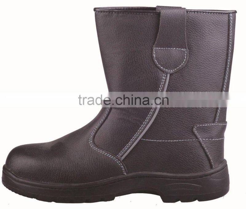2014 new style steel toe cap and steel plate oil and slip resistent nubuck leather high cut boots for workman