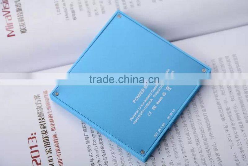 factory supply square shape design polymer battery portable power bank charger