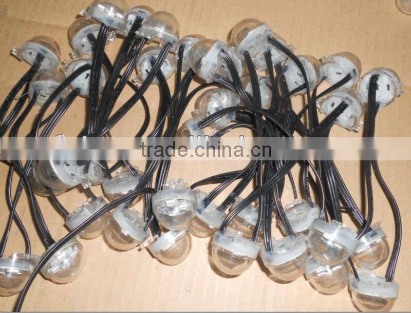 30mm diameter DC12V input ws2811 led smart module,with 3pcs 5050 SMD RGB LED inside, 0.72W,20pcs a string,all black wire