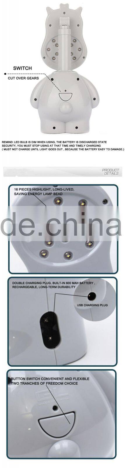 Porn printed logo led solar table lamp indoor lighting