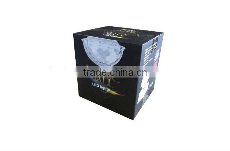 LED full color ctrystal magic ball rotating lamp+voice control,stage light,make your party amazing,12 months warranty