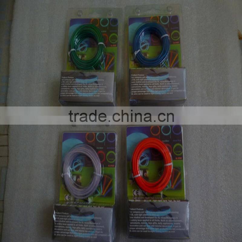 2.3mm 3.2mm el glowing wire/ led light rope el glowing cable/ EL Chasing Wire