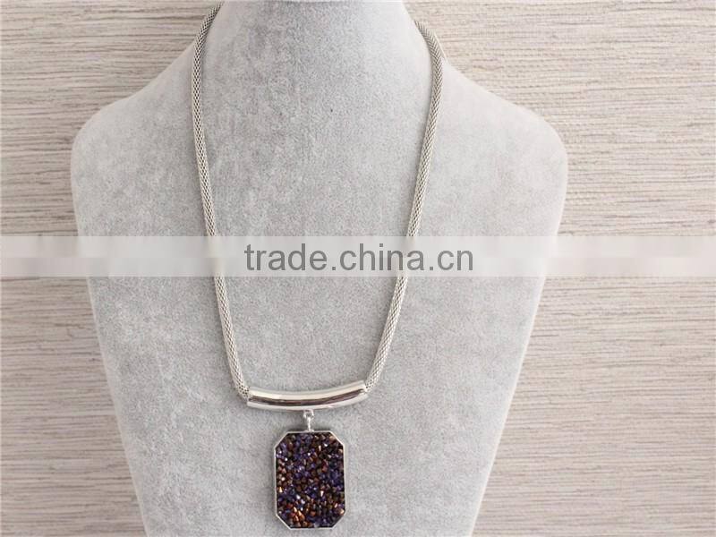 Women female fashion necklace new design 24k rhodium necklace for women