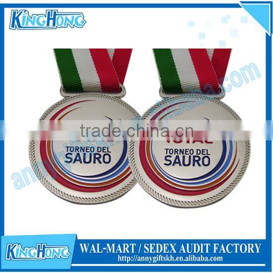 Various shape custom make metal sport gold medal with ribbon