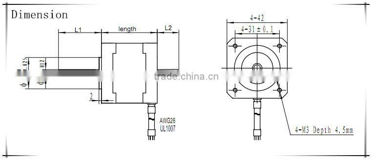 42mm Nema 17 Stepper motor with Brake from China and cheap